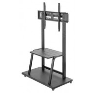 Manhattan TV & Monitor Mount, Trolley Stand, 1 screen, Screen Sizes: 37-100", Black, VESA 200x200 to 800x600mm, Max 150kg, Shelf