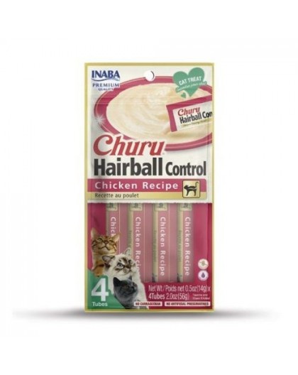 INABA Churu Hairball Chicken - cat treat - 4x14 g