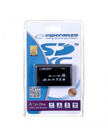 Esperanza EA117 card reader Black USB 2.0