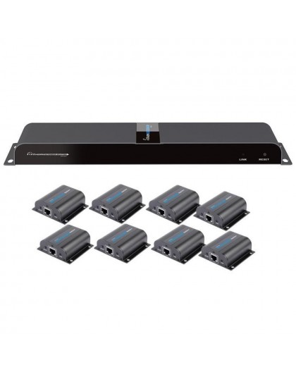 Techly HDMI 1x8 Extender Splitter over CAT6/6a/7 50m with IR pass-back IDATA EX-HL81TY