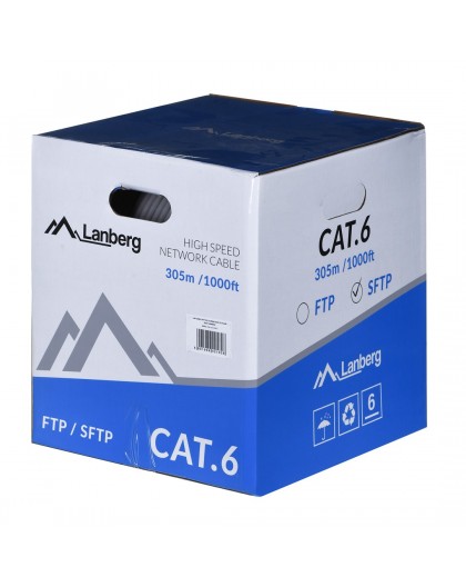 Lanberg LCS6-11CU-0305-S networking cable 305 m Cat.6 SFTP CPR+ Fluke passed Gray