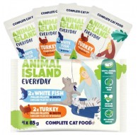 ANIMAL ISLAND Iga päev kalkunist ja valgest kalast fileed puljongis - märg kassitoit - 4 x 85g