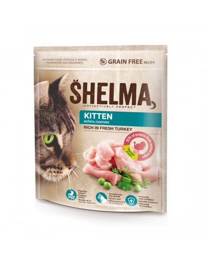 SHELMA Котенок, богатый индейкой - сухой корм для кошек - 750 г
