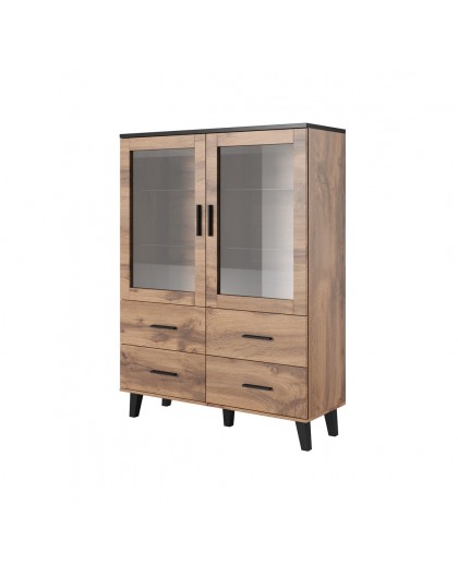 Cama display cabinet LOTTA 2D4D wotan oak + mat black