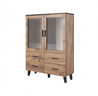 Cama display cabinet LOTTA 2D4D wotan oak + mat black