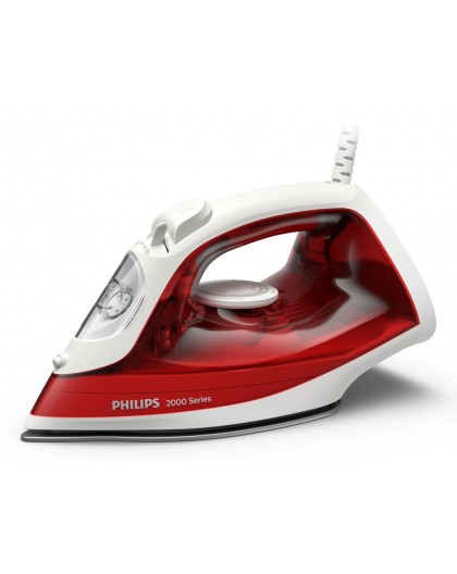 Philips 2000 series DST2010/40 iron Steam iron Non-stick soleplate Red, White