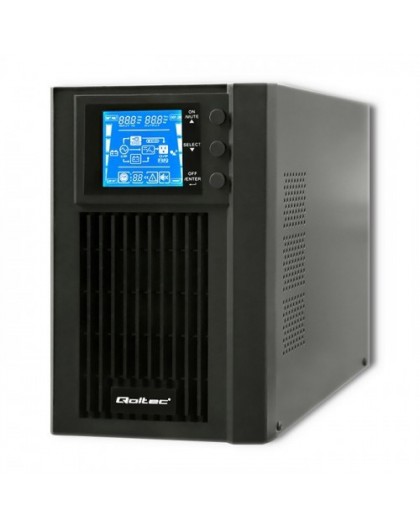 Qoltec 53042 источник бесперебойного питания (ИБП) Двойное преобразование (онлайн) 1 кВА 800 Вт 2 разъема AC