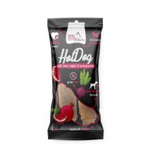 SYTA MICHA Chewing Hot Dog Rabbit with pomegranate in Deer skin - dog treat - 2 pcs.