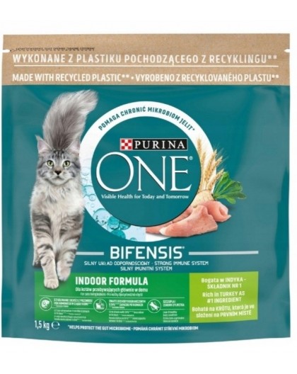 PURINA One Bifensis Indoor Formula - сухой корм для кошек - 1,5 кг