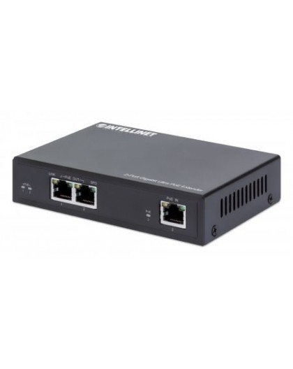 Intellinet 2-Port Gigabit Ultra PoE Extender, Adds up to 100 m (328 ft.) to PoE Range, PoE Power Budget 60 W, Two PSE Ports with