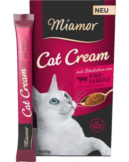 MIAMOR Cat Cream Beef - cat treats - 5x15g
