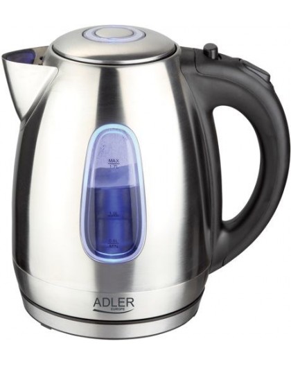 Adler AD 1223 electric kettle 1.7 L Black,Stainless steel 2200 W