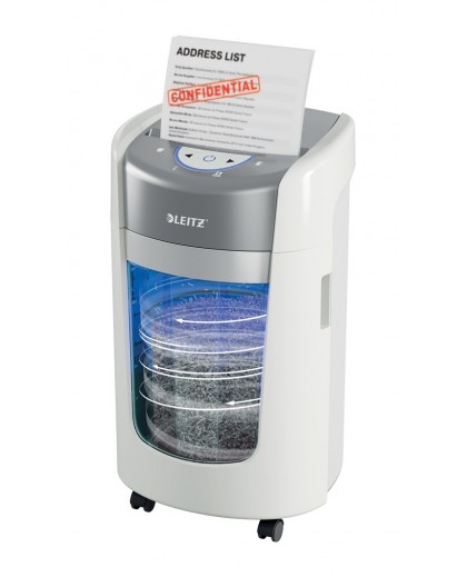 Leitz IQ OptiMax Home Office 225 Micro Cut Paper Shredder Security P5 15L - White