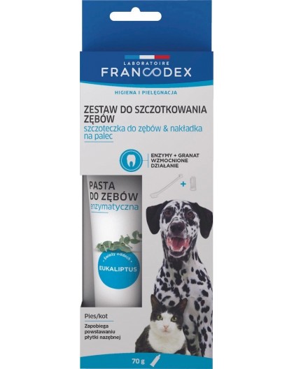 FRANCODEX Toothbrush and toothpaste for dog and cat - 70g