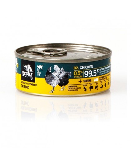 3COTY Chicken with spirulina - wet cat food - 80g