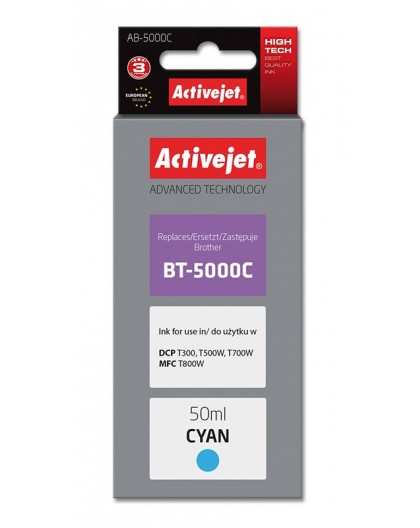 Activejet AB-5000C Ink Bottle (Replacement for Brother BT-5000C Supreme 50 ml cyan)