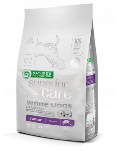 NATURE'S PROTECTION Superior Care White Dogs Grain Free Junior Salmon - dry food for puppies - 10 kg