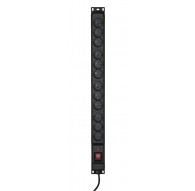 Activejet COMBO 12 socket power strip 5m black
