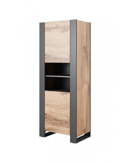 WOOD bookcase 65x40x170,5 oak wotan + anthracite