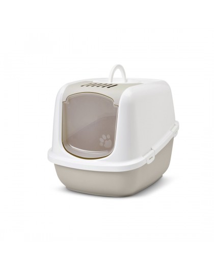 SAVIC Nestor Jumbo White - Coffee - covered cat litter box - 66.5x48.5x46.5 cm - 1 pc.