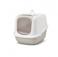 SAVIC Nestor Jumbo White - Coffee - covered cat litter box - 66.5x48.5x46.5 cm - 1 pc.