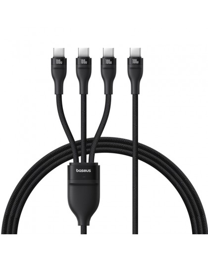 Baseus Flash Series Type C to C+C+C fast charging cable 480 Mbps Black