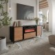 Cama Volare chest of drawers 200 x 39 x 75 cm black/walnut + fireplace