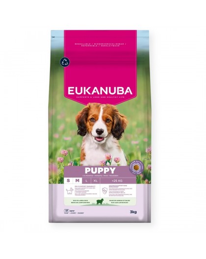 EUKANUBA Puppy Small/Medium Lamb & Rice - dry dog food - 3kg