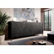 MARMO 3D chest of drawers 200x45x80,5 cm matte black/marble black