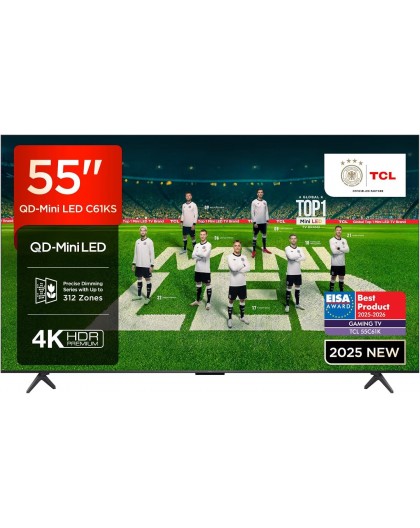 Телевизор TCL C61KS 55C61KS 139,7 см (55") 4K Ultra HD Смарт ТВ Wi-Fi Черный