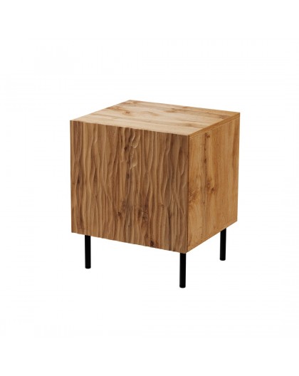 Bedside table 2 pcs. JUNGLE 53.5x40.5x44 oak wotant + black legs