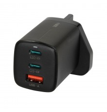 iBOX C-65 Black, GaN 65W universal charger UK plug