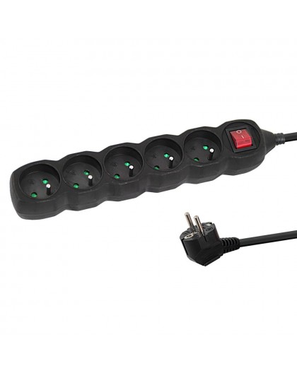 Esperanza ELK216K power extension 5 m 5 AC outlet(s) Indoor Black