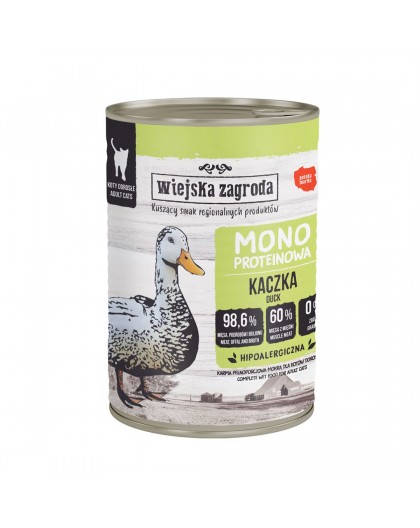 WIEJSKA ZAGRODA Monoprotein Duck - wet cat food - 400g