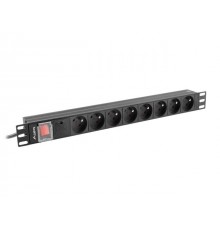 LANBERG POWER STRIP PDU RACK 19" (1U, 16A, 8X 230V PL, 2m)