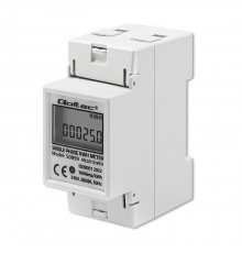 Qoltec 50899 Single phase electronic energy consumption meter | 230 V | LCD | 2P | DIN rail