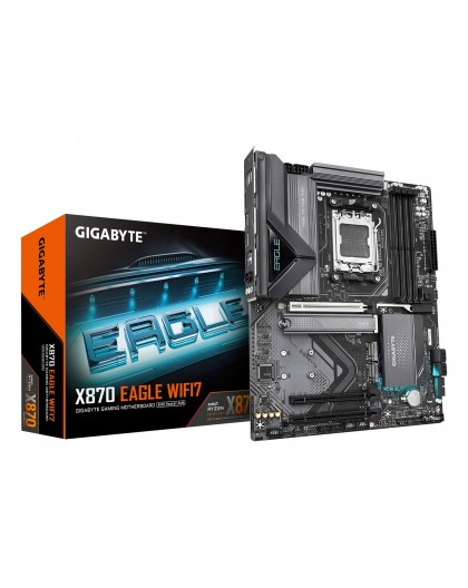GIGABYTE X870 EAGLE WIFI7 Motherboard - Supports AMD Ryzen 9000 CPUs, 14+2+2 phases VRM, up to 8000MHz DDR5 (OC), 1xPCIe 5.0 + 2