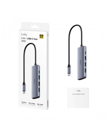 CUDY UH405 5-IN-1 USB-C Hub with HDMI 4K