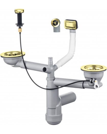 Siphon for 1.5- and 2-bowl granite sink - Space-Saver