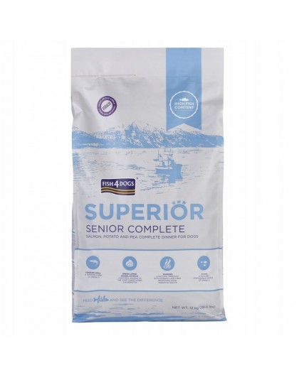 FISH4DOGS Superior Senior Medium Complete Salmon - dry dog food - 12kg