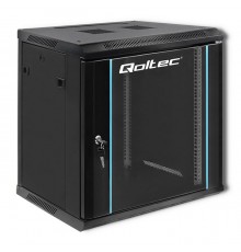 Qoltec 19" RACK cabinet | 12U | 600 x 635 x 450 | Black | Hanging
