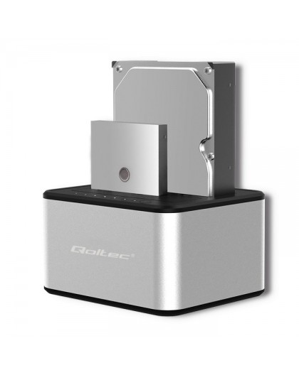 Qoltec 5316 2x HDD / SSD docking station | 2.5 "/3.5" SATA | USB 3.0 | Clonning