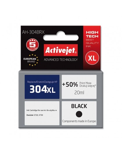 Activejet AH-304BRX Ink (replacement for HP 304XL N9K08AE Premium 20 ml black)