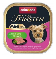 ANIMONDA Vom Feinsten Adult Mini Beef, duck and oregano - wet dog food - 100g