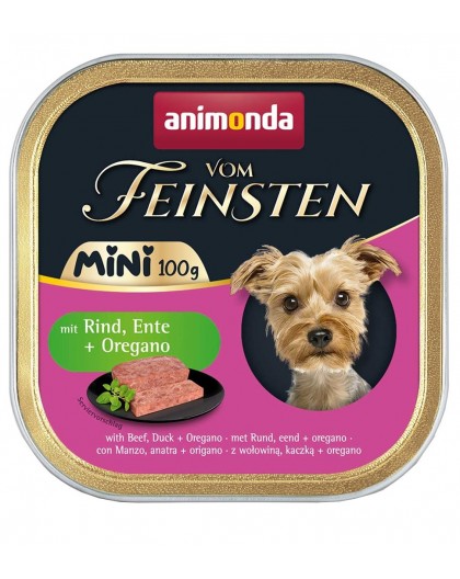 ANIMONDA Vom Feinsten Adult Mini Beef, duck and oregano - wet dog food - 100g