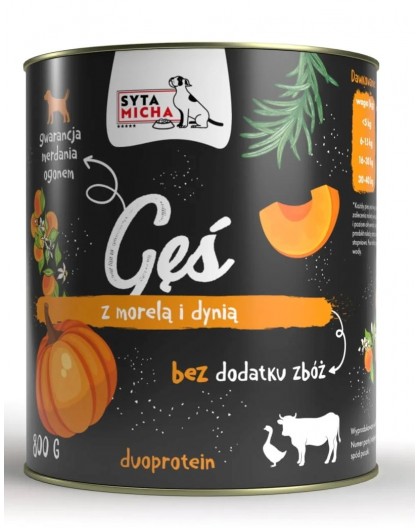 SYTA MICHA Goose with apricots and pumpkin - wet dog food - 800g