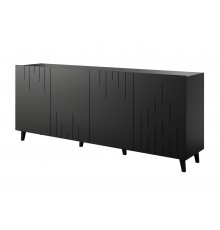 BARI chest of drawers 200x42x82 black matt