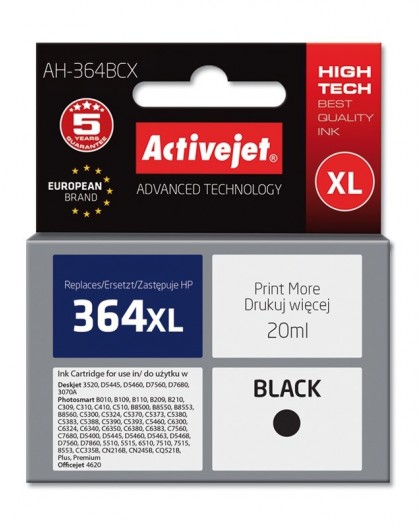 Activejet AH-364BCX Ink Cartridge (replacement for HP 364XL CN684EE Premium 20 ml black)