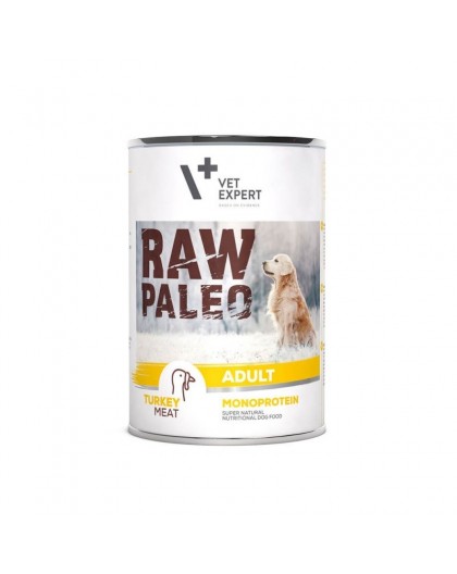 RAW PALEO Adult Monoprotein Turkey - wet dog food - 400 g