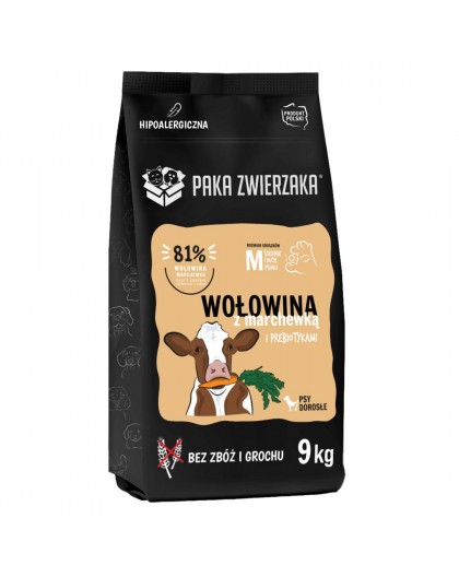 PAKA ZWIERZAKA Veise ja porganditega M - kuiv koeratoit - 9kg